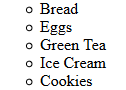 Image of the desired unordered list.